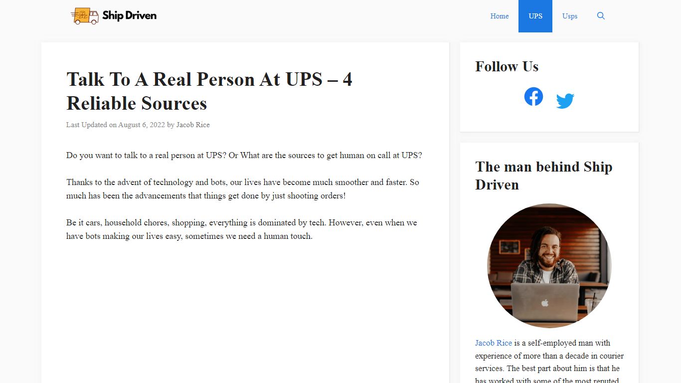Talk To A Real Person At UPS - 4 Reliable Sources - Ship Driven
